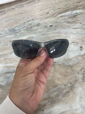 Men's Wraparound Sunglasses - Gray Frame with Dark Lenses